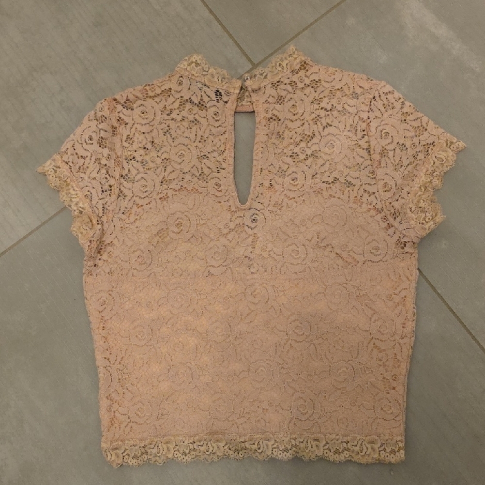 bebe Lace Blouse - Soft Pink